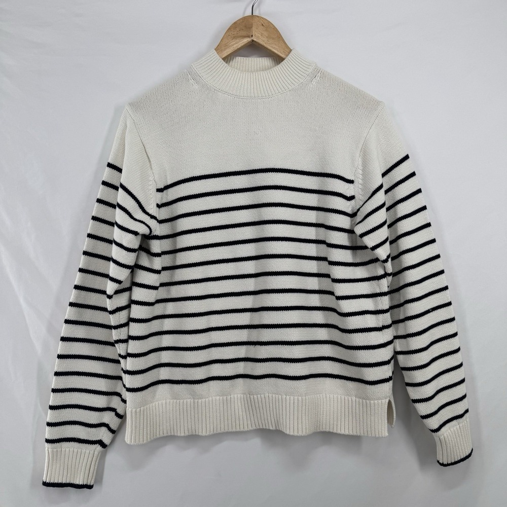 Preppy Old Money Fisherman Sweater Womens M Coastal Capsule Euro Summer Chunky